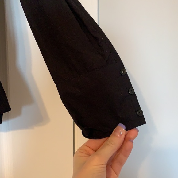 Zara black linen off the shoulder top - Picture 2 of 4